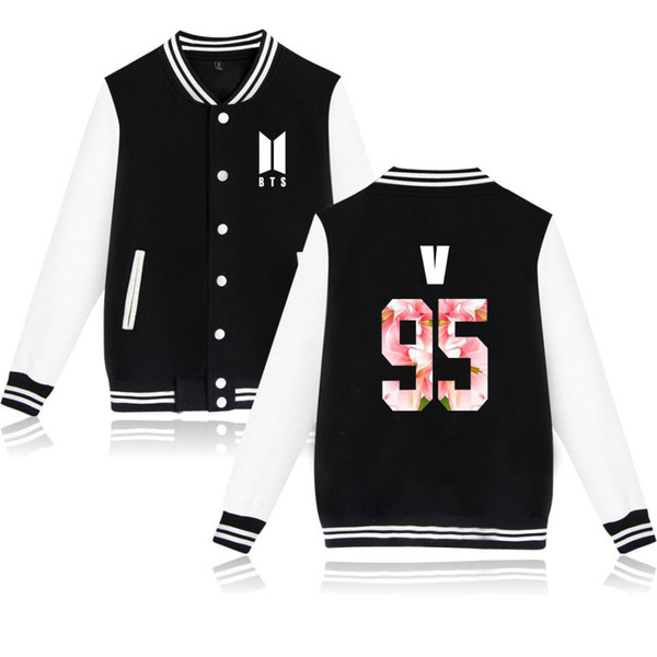 BTS Kpop Baseball winter hoodies men popular Bangtan Hip hop harajuku hoodies women Casual Fashion Female Baseball XXS-4XL