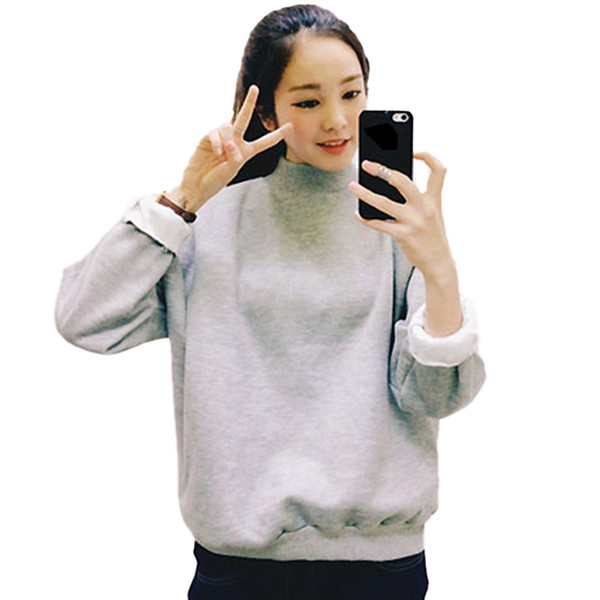 Wholesale- 2017 Large SizeWomen Coat Hoodies Casual Sweatshirt Pullover Candy Jacket Outwear