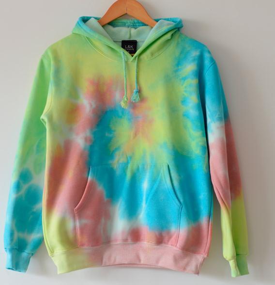 2017 Harajuku tie-dyeing Fashion Gradient Color Hoodies Sweatshirt Women Rainbow Sweatshirt AW433