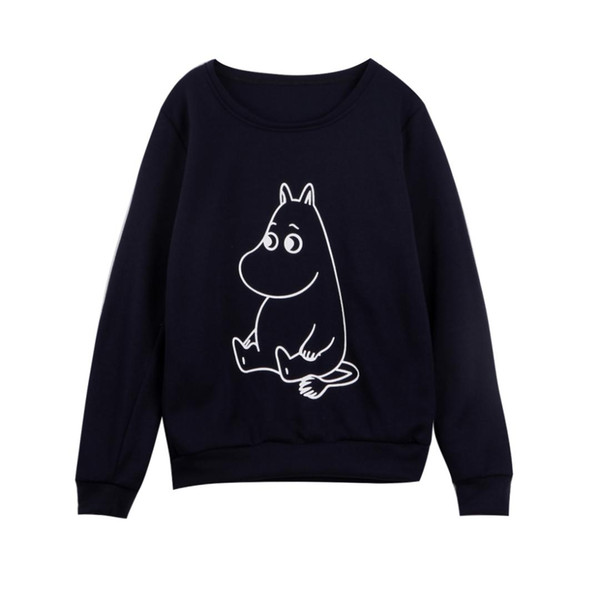 Autumn Women Casual Pullover Hoodies Female Cartoon Animal Printing Cotton Sweatshirts Women Long Sleeves O-neck Hoodie Tops