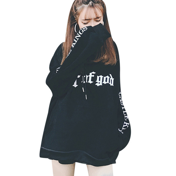 Fashion Oversized Hoodies Women Fleece Warm Letter Print Loose Hooded Sweatshirt Harajuku Plus Size Female Long Sleeve Pullover