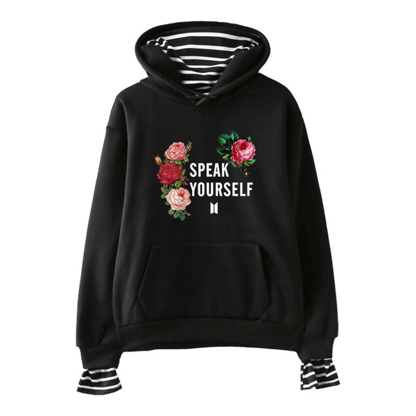 Frdun BTS Speak yourself Fake Two Pieces Hoodies Printed Sweatshirt Fashion 2019 New Pullovers Harajuku High Street