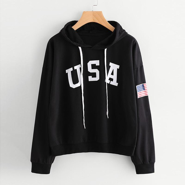 2017 Winter Hoodies Sweatshirts Women With Print Letter Flag Pullover Hoodie Designer Warm With Long Sleeve Hooded Sweatshirt Women Clothing