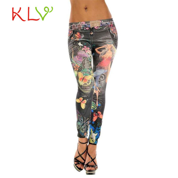 KLV sexy pantalones newly stylish Sexy Womens Skinny Blue Jean Denim Leggings Stretchy Jeggings Pants calcas 17May 12