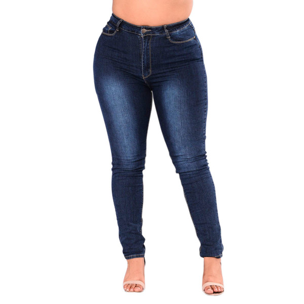 Women Jeans Casual Fashion Plus Size Stretch Slim Denim Skinny Jeans Pants High Waist Pencil Trousers Tallas Grandes Mujer #SS