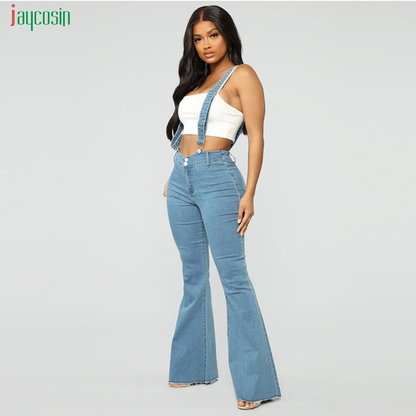 Jaycosin 2019 Fashion Overalls Pants Women Autumn Winter Slim Flare Pants High Waist Trousers High Street Style Bottoms