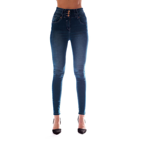 Fashion Women New Fashion High Waisted Slim Fit Jeans High Elasticity Stretch Skinny Denim Pencil Pants Trousers Indigo