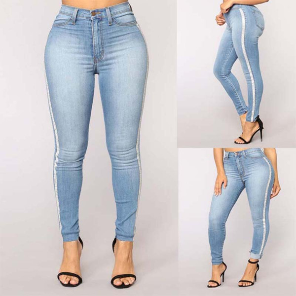 New Solid Wash Skinny Jeans Woman High Waist winter Denim Pants Plus Size Push Up Trousers Bodycon warm Pencil Pants Female