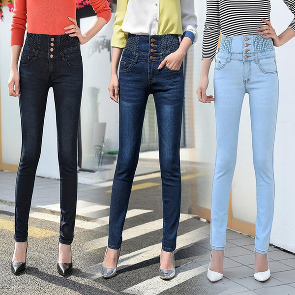 High quality Large size plus cashmere jeans jeans loose waist plus cashmere trousers trousers JW037 Women's Jeans