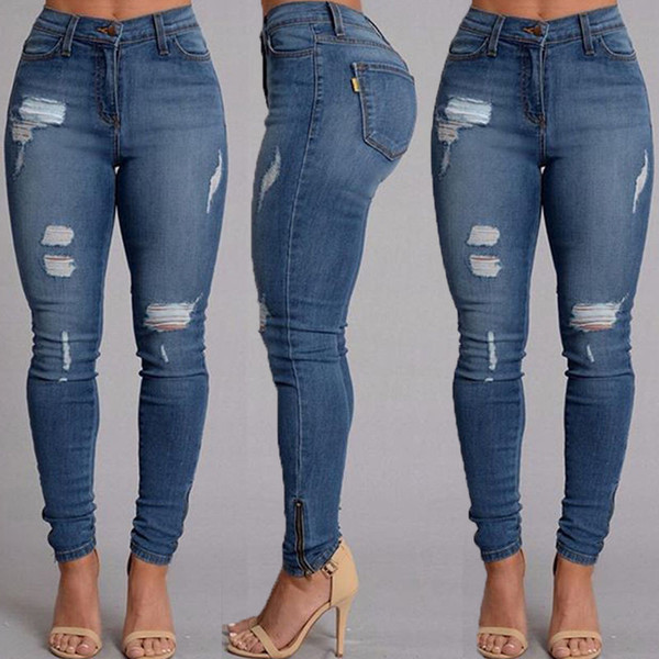 Hot Selling Women Slim Jeans Casual Street Wear Sexy Women Denim Skinny Pants High Waist Stretch Pencil Trousers