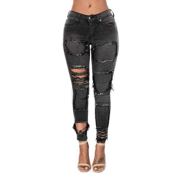 Hot Fashion Ladies Cotton Denim Pants Stretch Wo
8000
mens Hardcore Jeans Faded Black Bleach Ripped Skinny Jeans Female