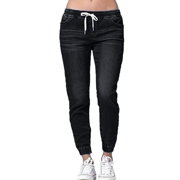 Casual Jogger Pants Elastic Sexy Skinny Pencil Jeans For Women Leggings Jeans High Waist Women's Denim Drawstring Pants