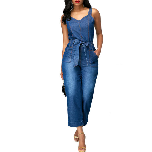 Lguc.H Overalls Jeans for Women Jumpsuit Boyfriend Jeans High Waist Denim Pants 2018 Casual Fashion Woman Trousers XS Blue Ankle