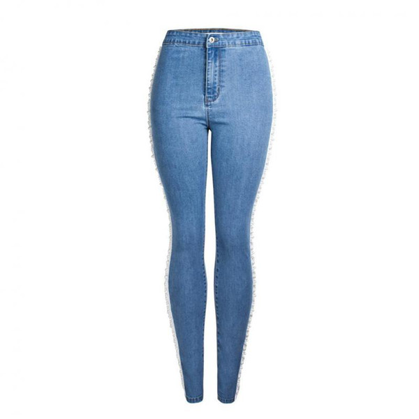 2019 Spring Fashion Blue Color Big Size S-3xl High Waist Women Pencil Jeans Jl-hg02003