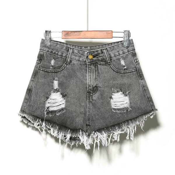 Women Vintage Ripped Casual Jeans Holes Short Hot Pants Denim Summer High Waist