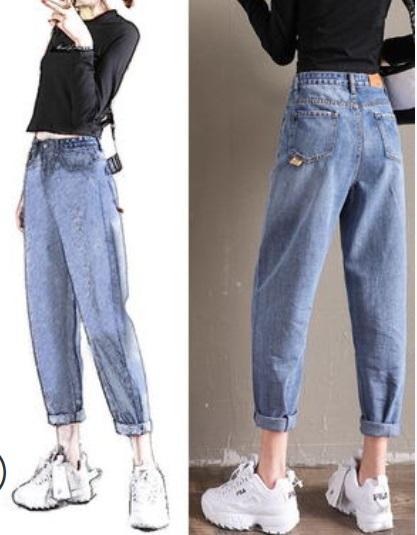 Spring and summer Women's True Jeans High Quality Trousers Denim Designer Dark Solid color Straight tr Jean For Women Pants Free Shipping