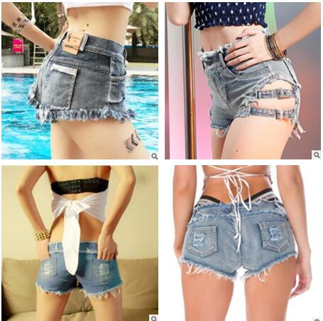 (10 styles) New summer women's tide denim shorts hot pants Europe and the United States short nightclubs women's sexy beach resort pants sex