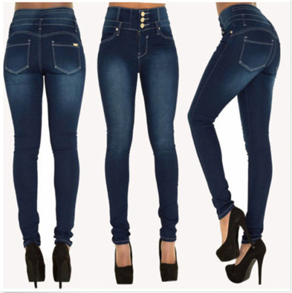 Hot Women Ladies Jeans Women Denim Skinny Jeggings Jeans Pants High Waist Stretch Slim Pencil Trousers