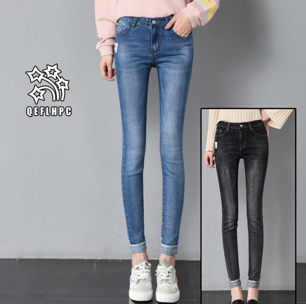 Capris Ladies Sexy Skinny Jeans Womens Mid Waisted Slim Fit Denim Pants Slim Denim Straight Biker Skinny Ripped Jeans Pencil Pants trousers