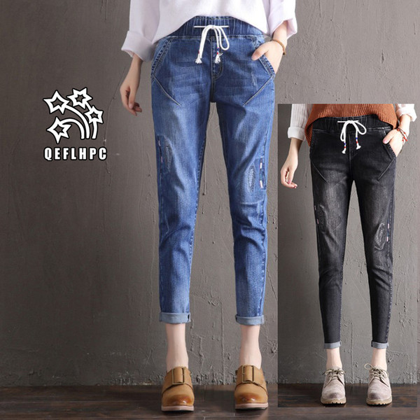 Ladies Sexy Skinny Jeans Women Mid Waisted Slim Fit Denim Pants Slim Denim Straight Biker Skinny Ripped Jeans Pencil Pants trousers A1736