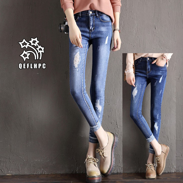 Capris Ladies Sexy Skinny Jeans Womens Mid Waisted Slim Fit Denim Pants Slim Denim Straight Biker Skinny Ripped Jeans Pencil Pants trousers1