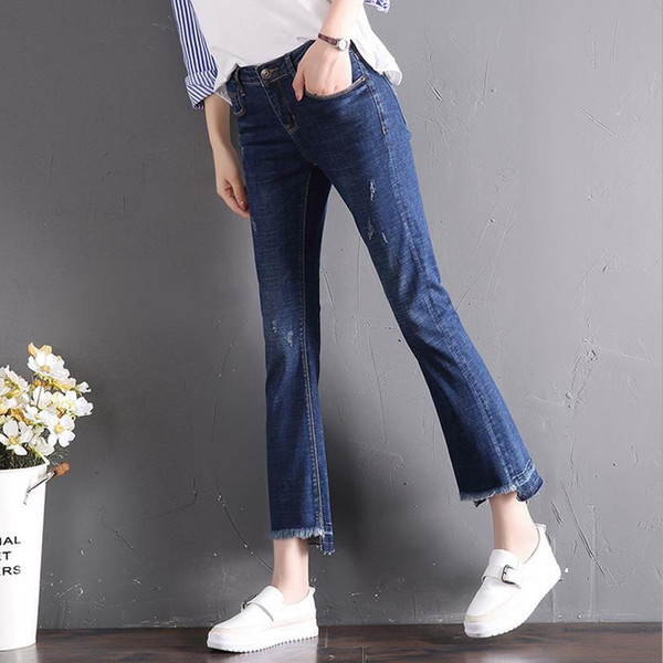 ankle length Jeans Popular A Style Jeans for Girls denim jeans elastic waist trousers female bottom Pants Skinny Slim 2018 Sping And Summer