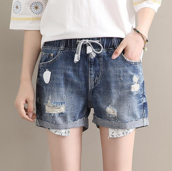 ladies shorts jeans holes washed pants for girls wholesale summer denim jeans ladies carpis elastic trousers female bottom clothes