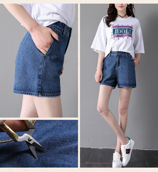 A line ladies shorts jeans light blue pants wholesale spring and summer denim jeans ladies carpis elastic trousers female bottom clothes