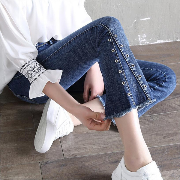 Elastic Fabric Boyfriend Sexy Jeans Women Pants Cool Denim Vintage Straight Jeans For Girl High Waist Casual Pants Female Slim Skinny Jeans