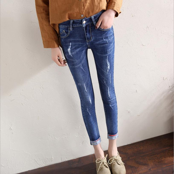 ankle length Jeans Popular Style Jeans for Girls denim jeans high rise trousers female bottom Pants Skinny Slim 2018 Sping And Summer