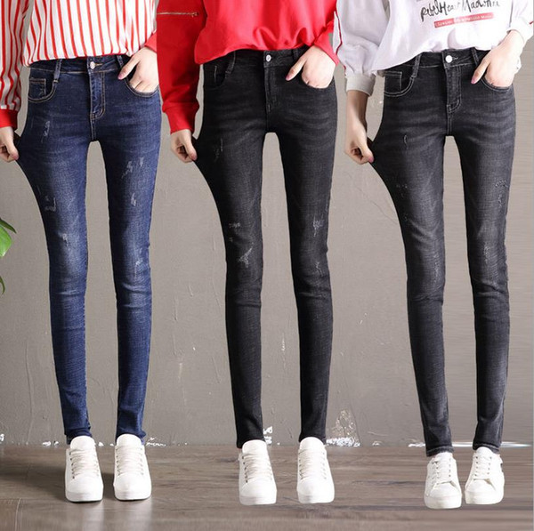 BF jeans women embroidery Ladies Pants Cool Denim Vintage Straight Jeans For Girl High Waist Casual Pants Female Slim Skinny Jeans