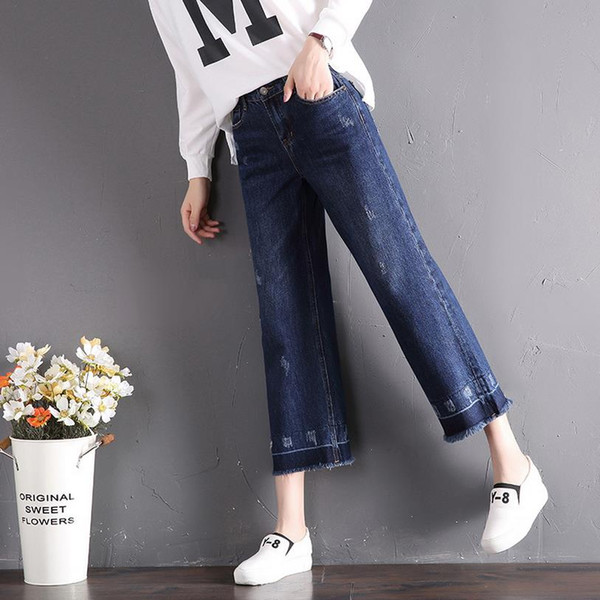 Ladies Stretch Ripped Sexy girls loose Jeans Women plus size Mid Waiste regular Fit Denim Pants Straight Biker jeans women with zipper