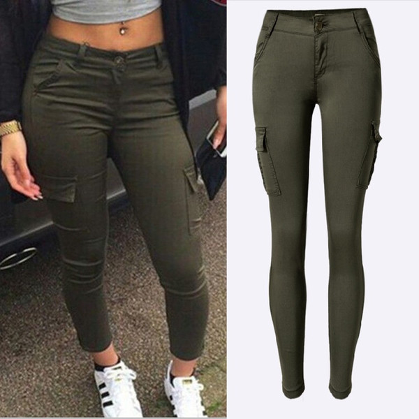 Streetwear Army Green Jeans Women Sexy Low Rise Ladies Skinny Pencil Jeans Trousers Plus Size Pants