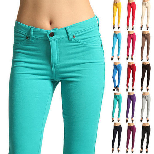 24 Colors Jeans Women's Legging Pants Casual Skinny Leg Pencil Pants Cotton Blends Stretchy Jeans Trousers NEW Arrivals CL099