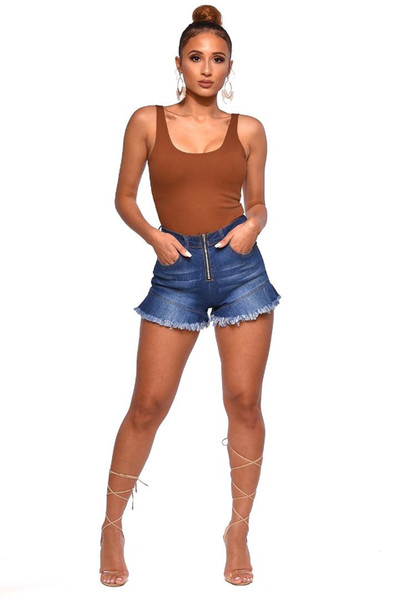 Chores Para Mujer Spandex Shorts High Waist Szorty Jeansowe 2019 Modis Short Jean Bermuda Feminina Fringed Jeans Shorts Women