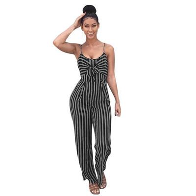 Womens Striped Sleeveless Jumpsuits New Arrival Fashion Designer Women Full Length Rompers Summer Casual Womens Tops Jumpsuits