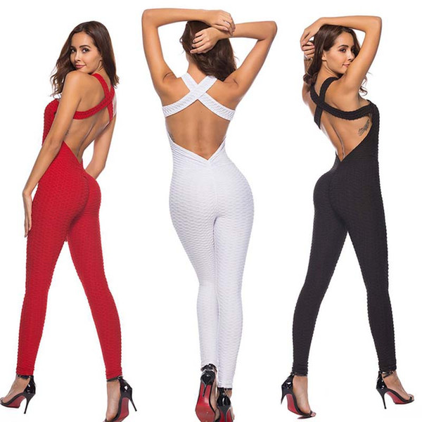 Sexy Women High Elastic Fitness Sport Yoga Pants Rompers Slim Running Tights Sportswear Sports Pants