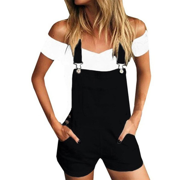 2018 rompers womens jumpsuit Loose Denim Bib Hole Pants Overalls Jeans Demin Shorts Jumpsuit Romper womens C30814