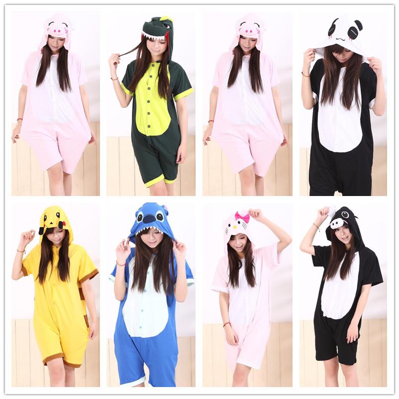 Cartoon Animal Unisex Adult Onesies Summer Pajamas Kigurumi Jumpsuit Hoodies Sleepwear Cosplay For Adults Welcome Wholesale Order