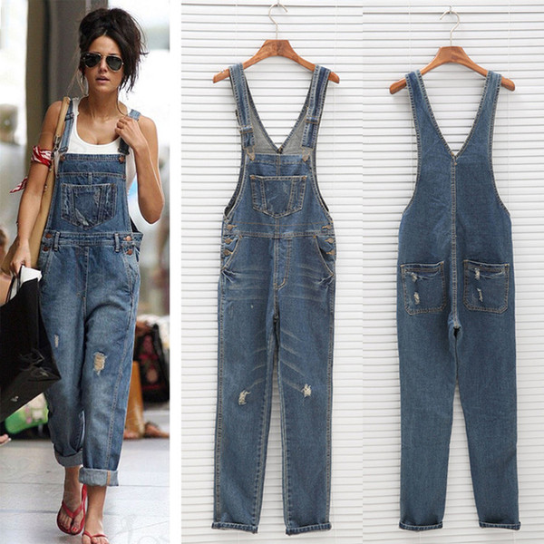 Fashion 2019 Women Denim Jumpsuit Ladies Spring Fashion Loose Jeans Rompers Female Casual Plus Size Overall Playsuit Ladies denim romper