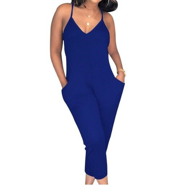 Women Solid Color Jumpsuit Female Sleeveless Sling Bodysuits Fashion Loose Jumpsuits Pants Elegant Female Clothes New Arrival