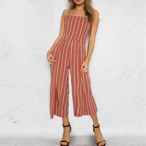 Summer Fashion Striped Sexy Open-backed Bow Suspended Pants Fashion Female Style Popular Trend High Good Quality jooyoo