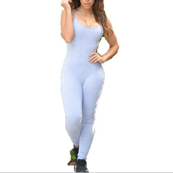 New Women Elegant Fitness Overalls Femme Novelty Brand Women Black Sleeveless Spaghetti Strap Backless Slim Sexy Club Jumpsuit