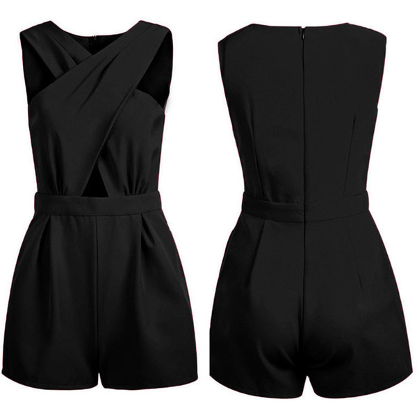 Wholesale- New Sexy Womens Celeb Backless Playsuit Jumpsuit Romper Shorts Summer Beach