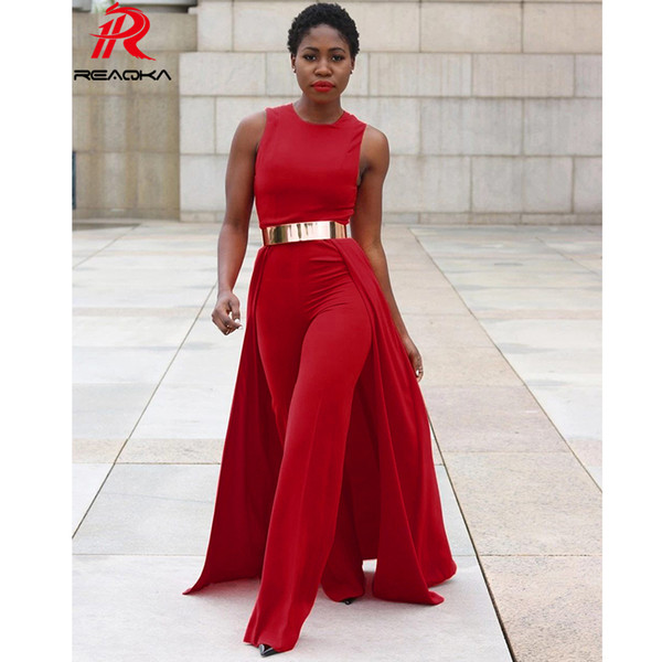 Fashion Women Jumpsuit summer Casual sleeveless Elegant rompers womens Plus Size Loose Novelty Ladies Party Jumpsuit 2017 New