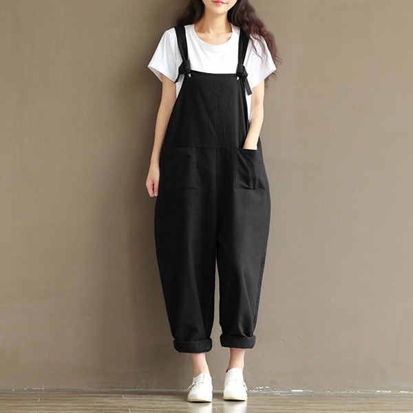 Rompers Womens Jumpsuit Women Oversized Dungaree Jumpsuits Bib Casual Loose Long Pants Trousers Body Feminino Combinaison Femme