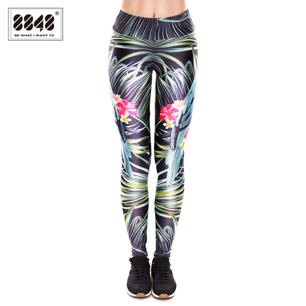 8848 Women Clothing Ladies Leggings Flower s 3D Graphic Printing Legging Sexy Slim Elasticity Pants Legging for Dancing D183