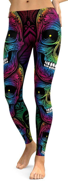 New pattern Skulls digital print fashion sexy underpants Digital Print Pants Trousers Stretch Pant Plus Size woman leggings sexi