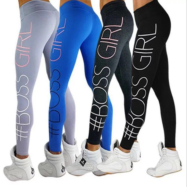 Modal Boss Girl Printing Leggings New Fashion Slim High Waist Fitness sports pants Casual Leggings Workout Leggings