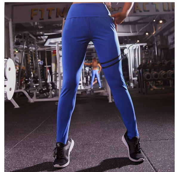 30pcs Women Polyester High Waist Sport Stripes Plain Leggings Yoga Long Pants Jogging Workout Running Leggings